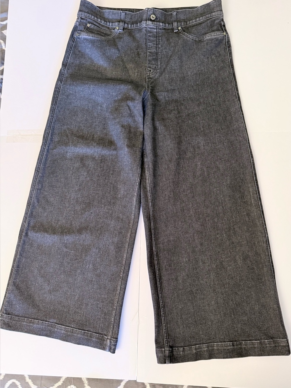SPANX Wide Leg High Rise Jeans – Women’s 3X – Washed Black Stretch Denim